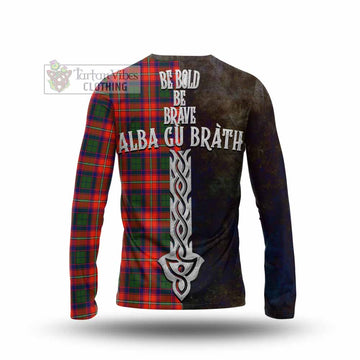 Riddell Tartan Family Crest Long Sleeve T-Shirt Alba Gu Brath Be Brave Lion Ancient Style - Tartan Vibes Clothing