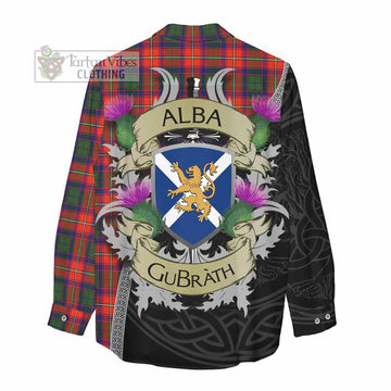 Riddell Tartan Family Crest Women's Casual Shirt Lion Rampant Royal Thistle Shield Celtic Inspired