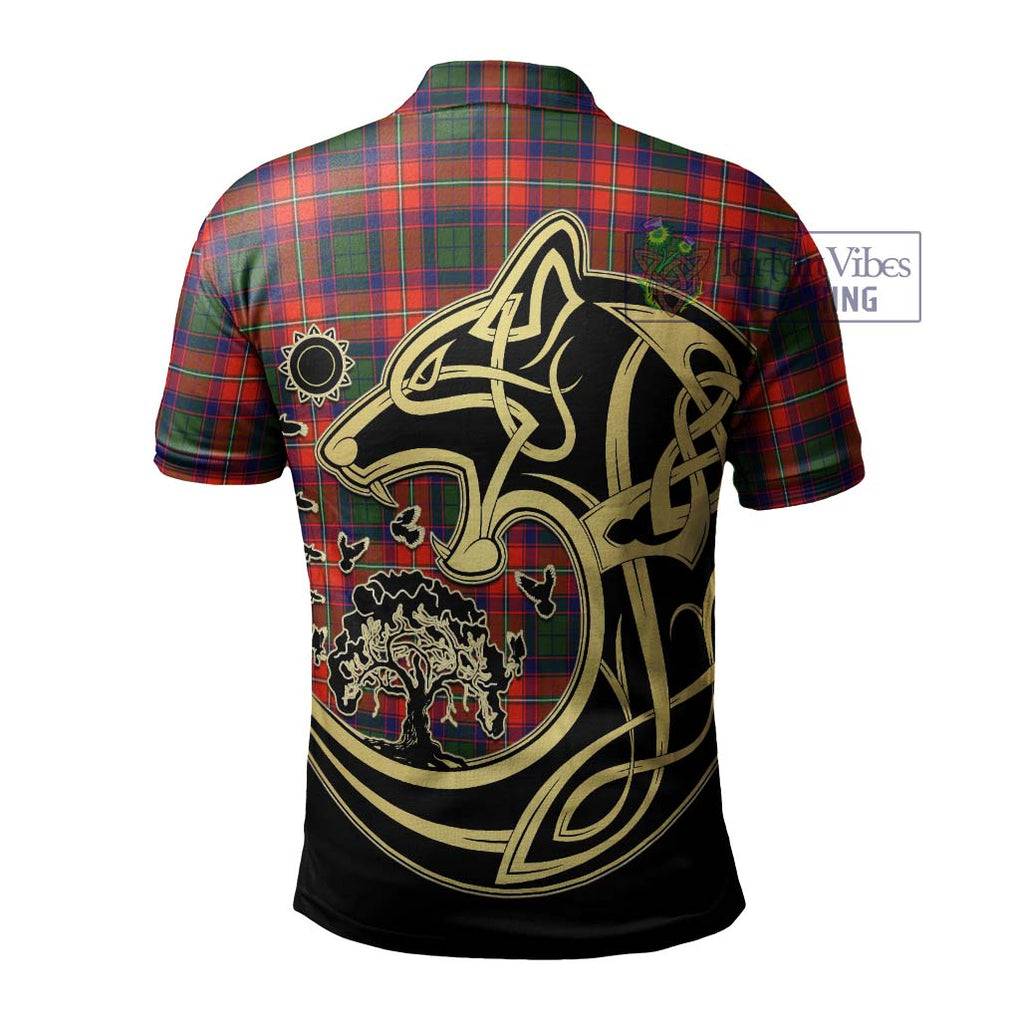 Riddell Tartan Polo Shirt with Family Crest Celtic Wolf Style - Tartanvibesclothing Shop