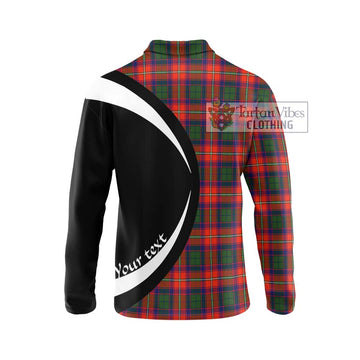 Riddell Tartan Long Sleeve Polo Shirt with Family Crest Circle Style