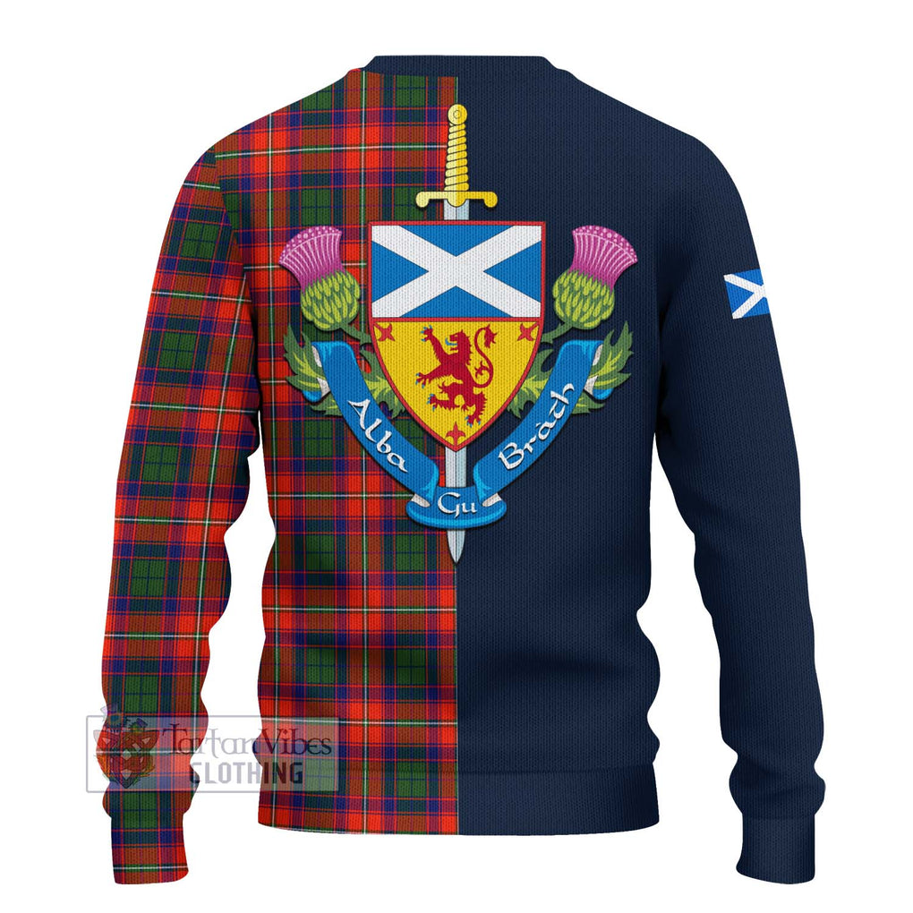 Tartan Vibes Clothing Riddell Tartan Knitted Sweater with Scottish Lion Royal Arm Half Style