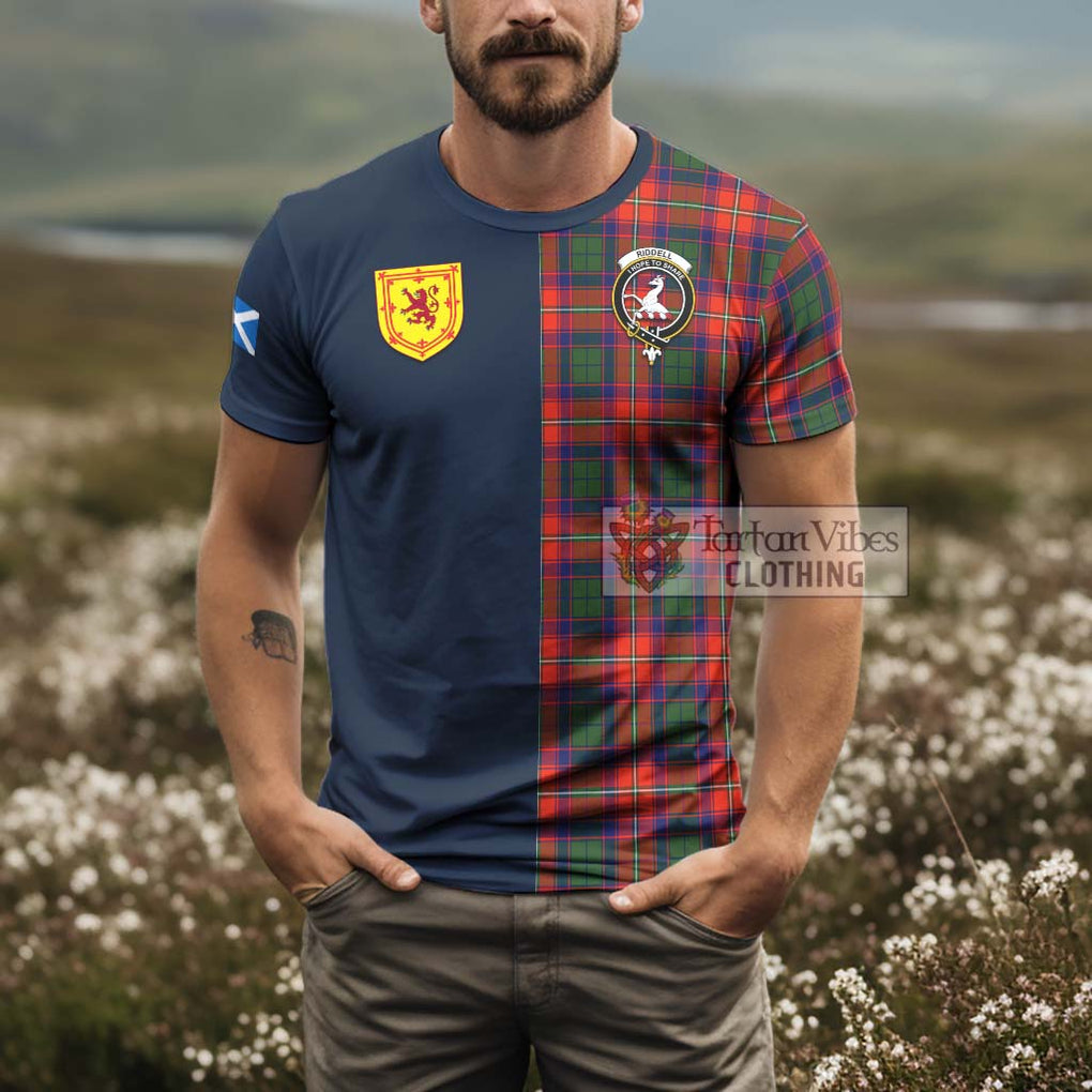 Tartan Vibes Clothing Riddell Tartan T-Shirt Alba with Scottish Lion Royal Arm Half Style