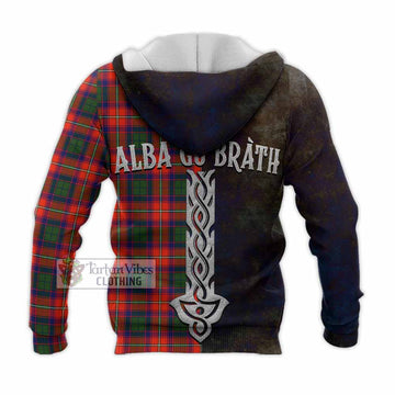 Riddell Tartan Family Crest Knitted Hoodie Alba Gu Brath Be Brave Lion Ancient Style - Tartan Vibes Clothing