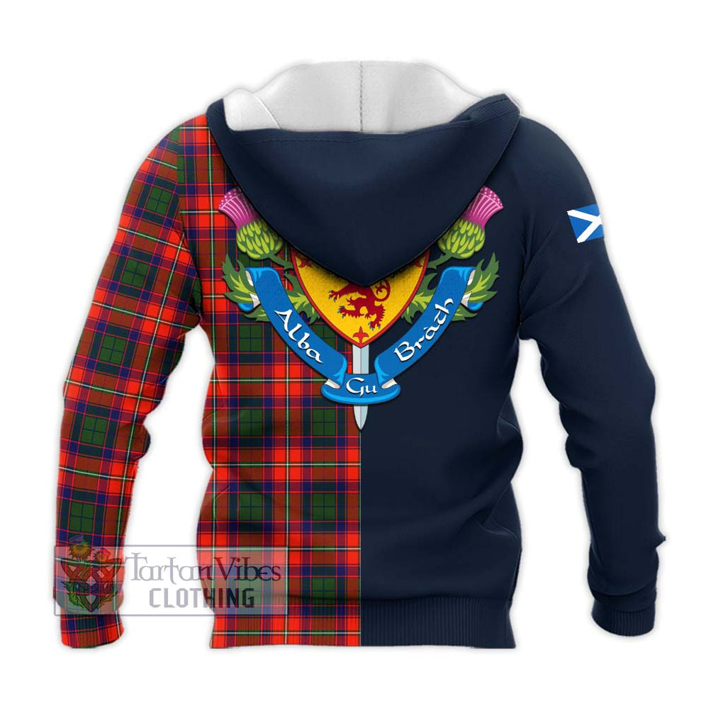 Tartan Vibes Clothing Riddell Tartan Knitted Hoodie with Scottish Lion Royal Arm Half Style