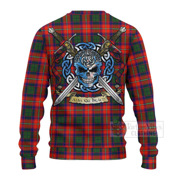 Riddell Tartan Ugly Sweater with Family Crest Celtic Skull Style