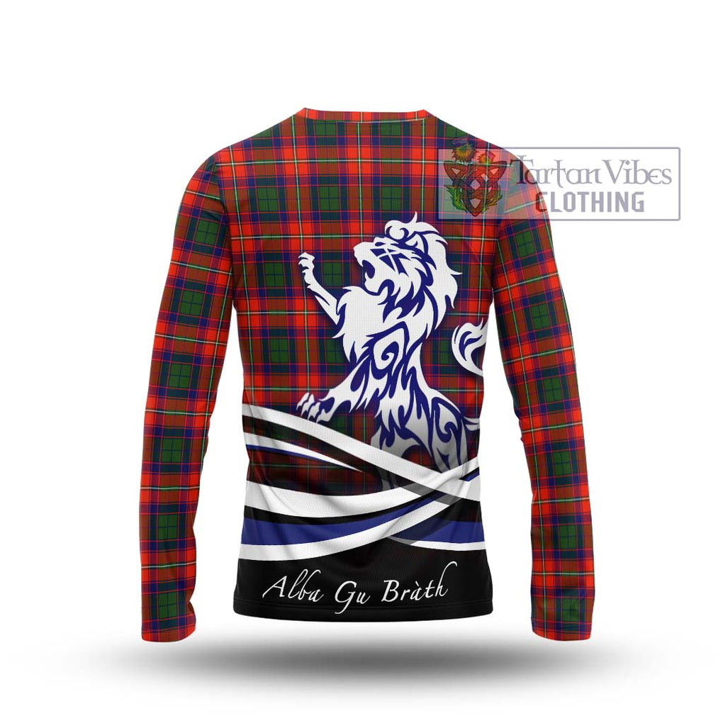 Riddell Tartan Long Sleeve T-Shirt with Alba Gu Brath Regal Lion Emblem - Tartanvibesclothing Shop