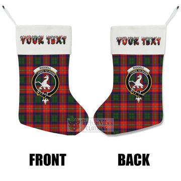 Riddell Tartan Family Crest Christmas Stocking with Personalized Text