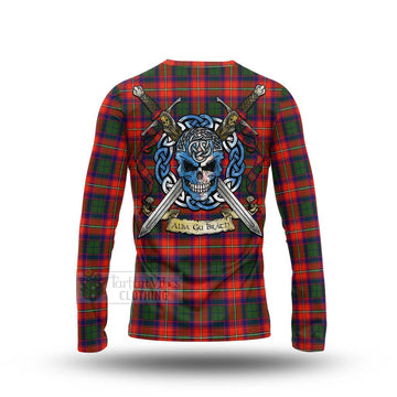 Riddell Tartan Long Sleeve T-Shirt with Family Crest Celtic Skull Style