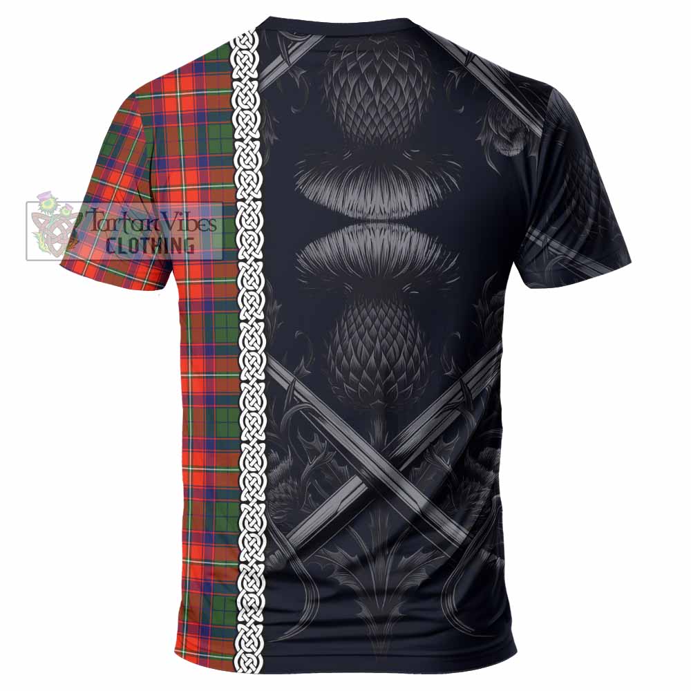 Tartan Vibes Clothing Riddell Tartan T-Shirt with Family Crest Cross Sword Thistle Celtic Vibes