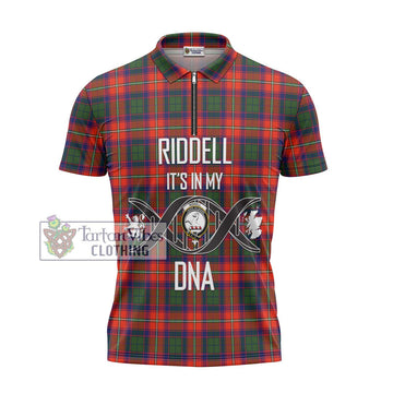 Riddell Tartan Zipper Polo Shirt with Family Crest DNA In Me Style