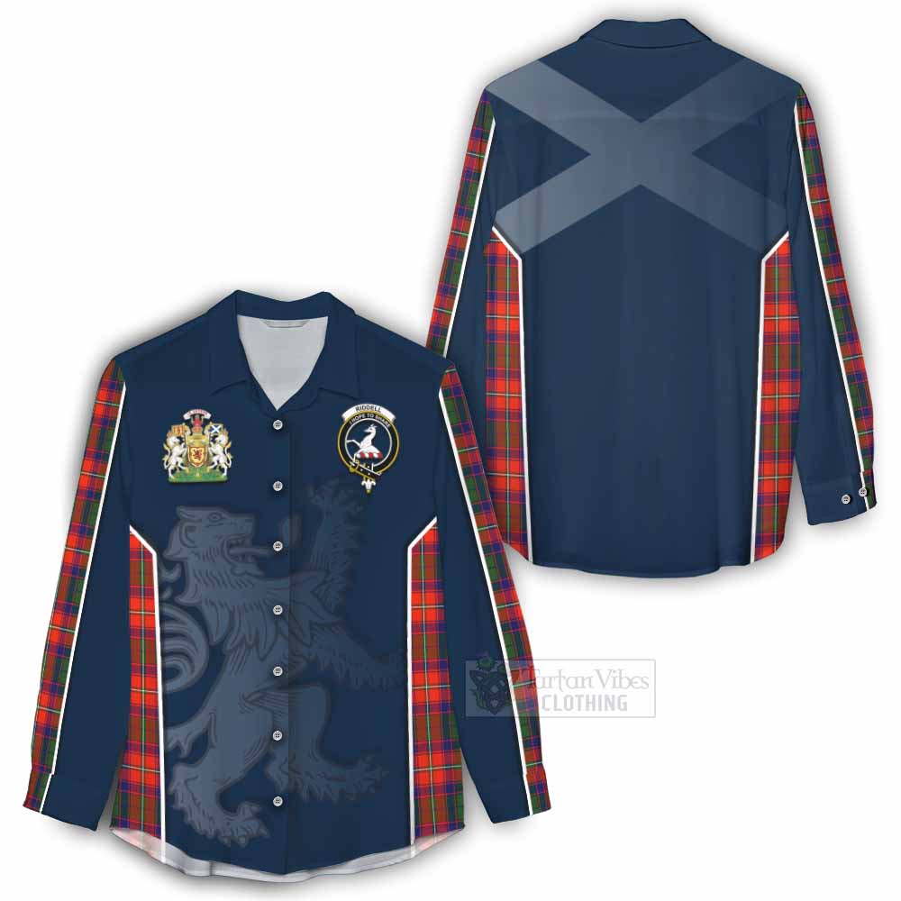 Tartan Vibes Clothing Riddell Tartan Women's Casual Shirt with Family Crest and Lion Rampant Vibes Sport Style