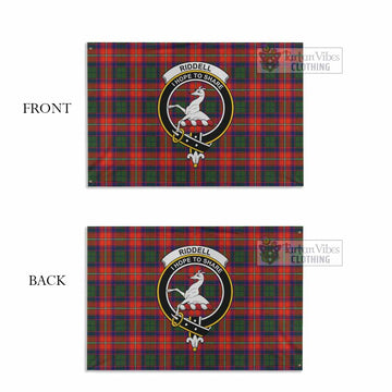 Riddell Tartan House Flag with Family Crest