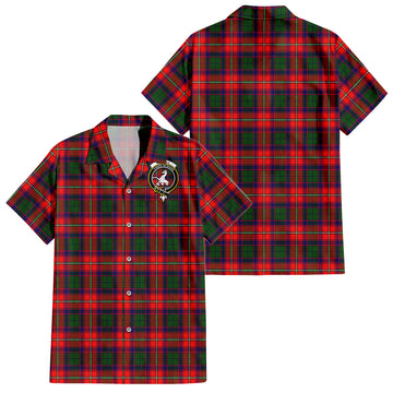 Riddell Tartan Short Sleeve Button Down Shirt with Family Crest