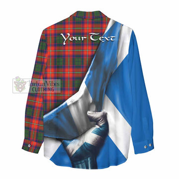 Riddell Tartan Women's Casual Shirt with Family Crest Scotland Patriotic Style