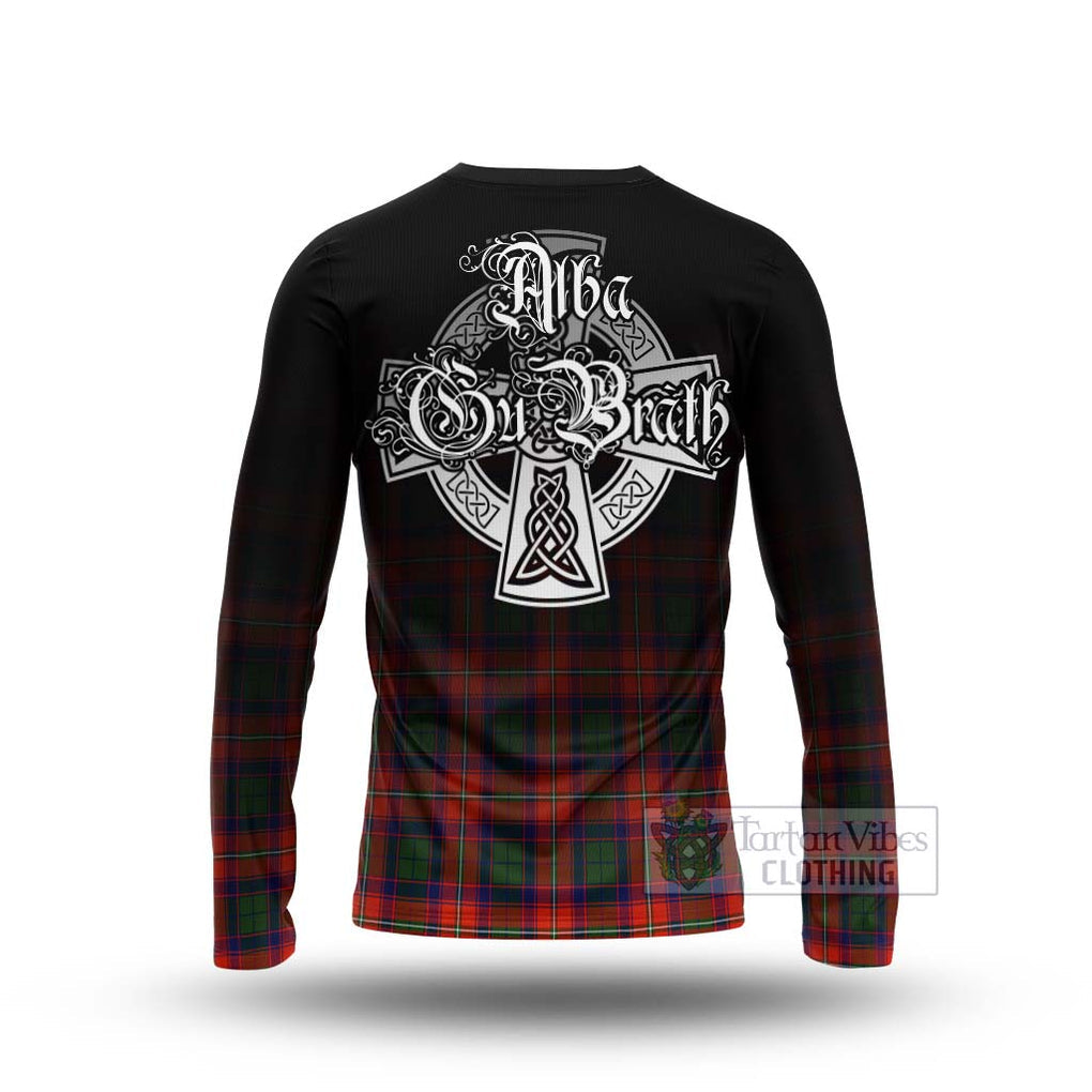 Tartan Vibes Clothing Riddell Tartan Long Sleeve T-Shirt Featuring Alba Gu Brath Family Crest Celtic Inspired