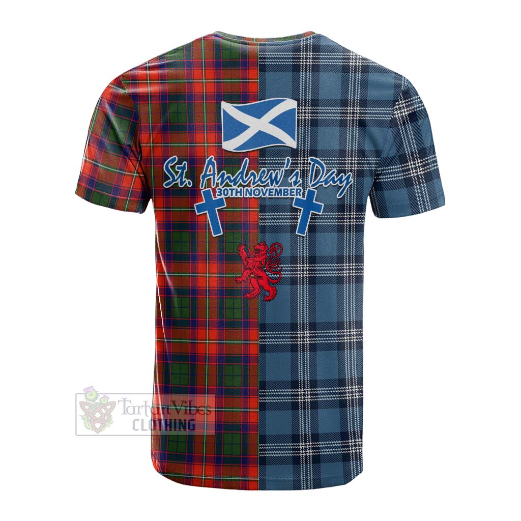 Tartan Vibes Clothing Riddell Tartan Cotton T-shirt Happy St. Andrew's Day Half Tartan Style