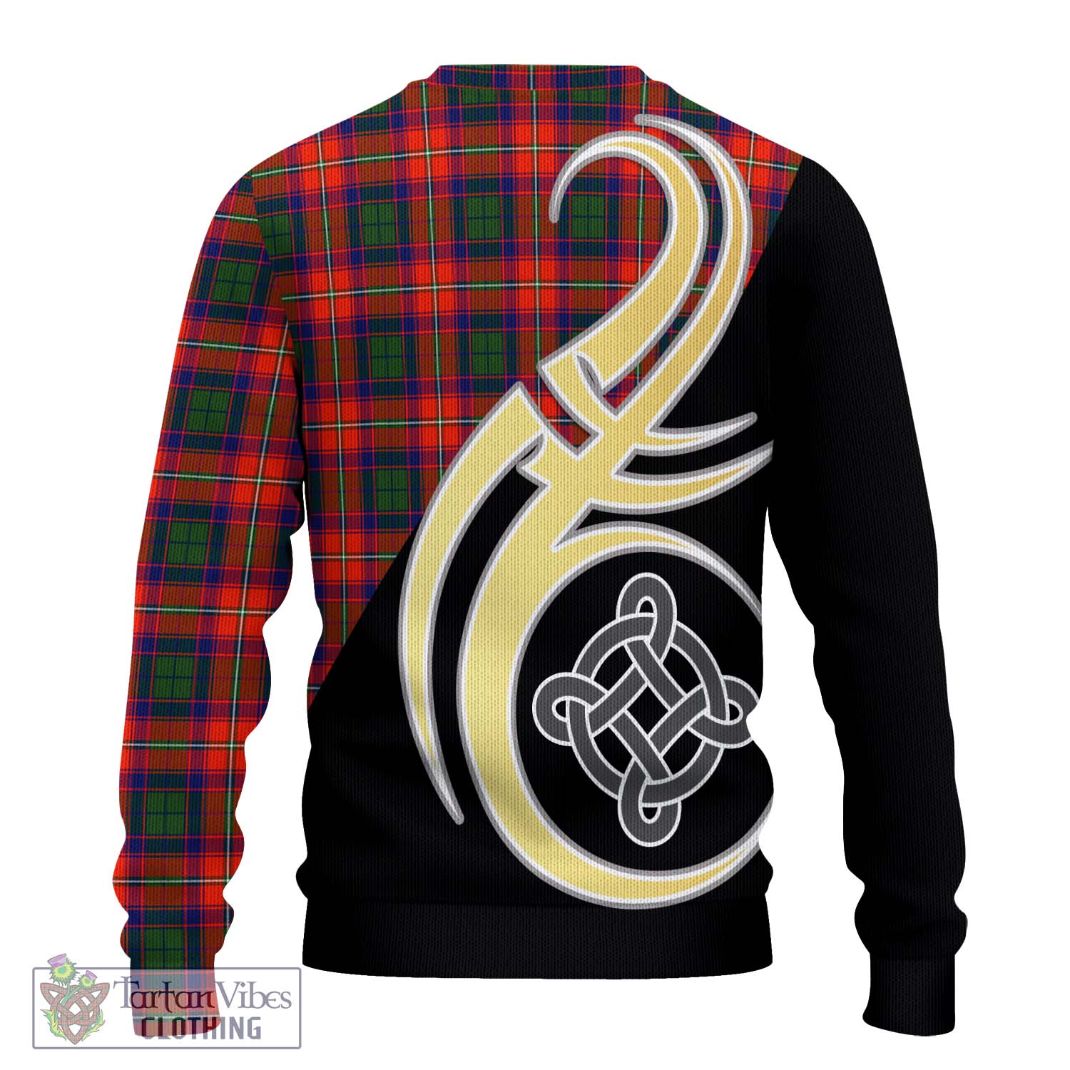 Riddell Tartan Knitted Sweater with Family Crest and Celtic Symbol Style - Tartan Vibes Clothing