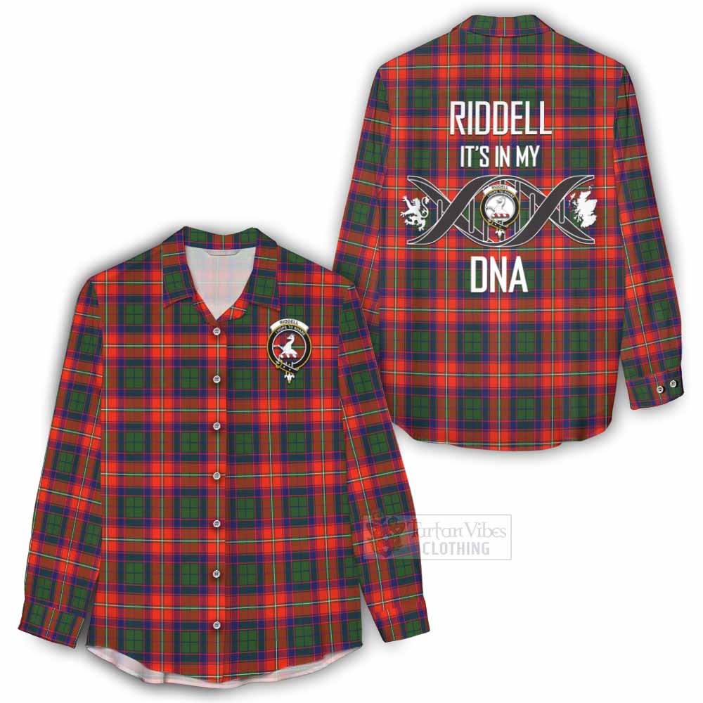 Tartan Vibes Clothing Riddell Tartan Women's Casual Shirt with Family Crest DNA In Me Style