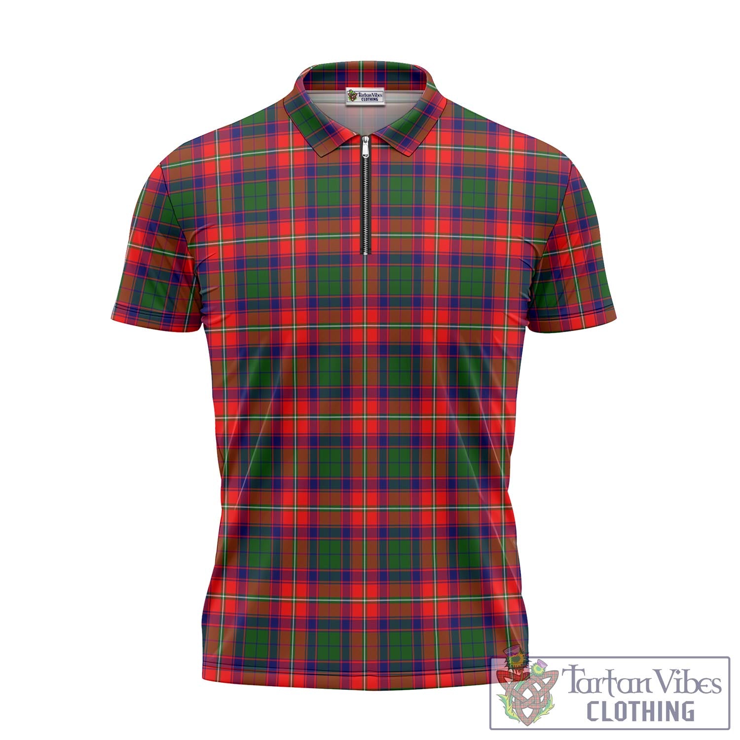 Tartan Vibes Clothing Riddell Tartan Zipper Polo Shirt