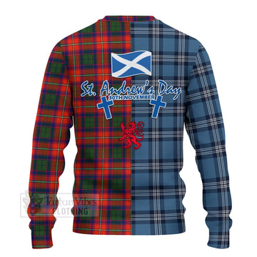 Riddell Tartan Knitted Sweater Happy St. Andrew's Day Half Tartan Style