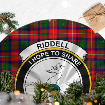 Riddell Tartan Christmas Tree Skirt with Family Crest