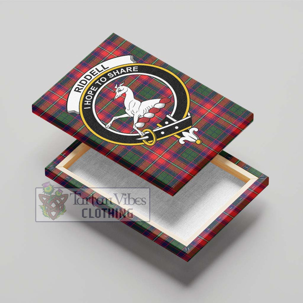 Riddell Tartan Canvas Print Wall Art with Family Crest - Tartan Vibes Clothing