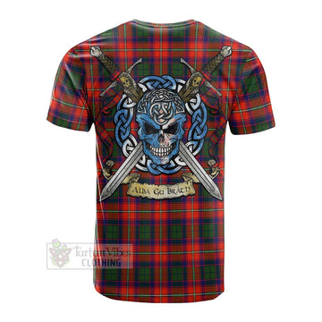 Riddell Tartan Cotton T-shirt with Family Crest Celtic Skull Style