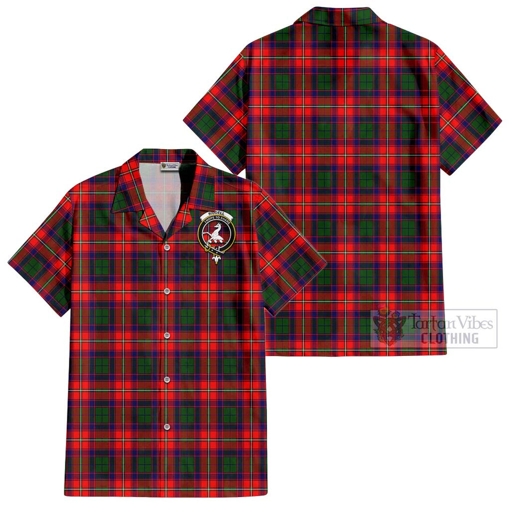 Riddell Tartan Cotton Hawaiian Shirt with Family Crest Kid - Tartan Vibes Clothing