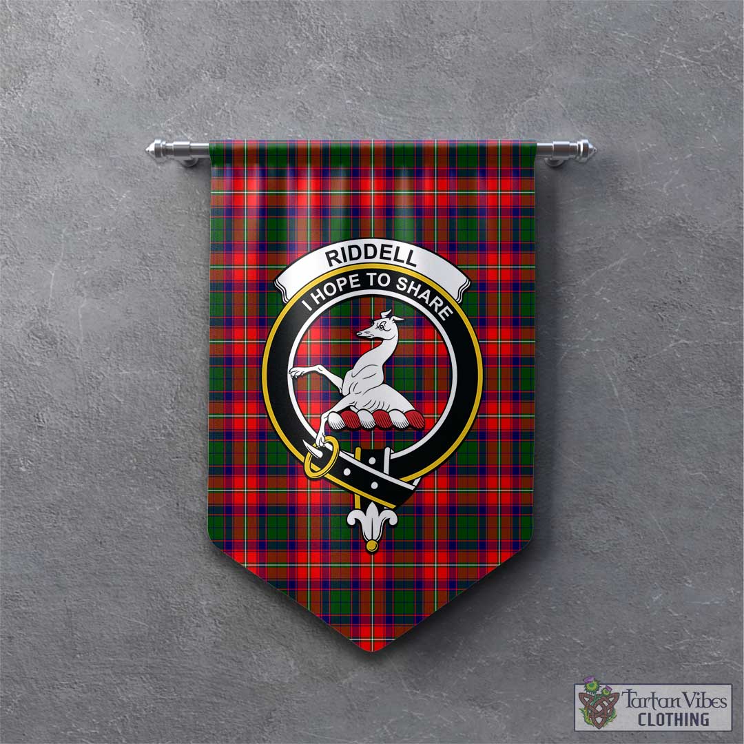 Tartan Vibes Clothing Riddell Tartan Gonfalon, Tartan Banner with Family Crest