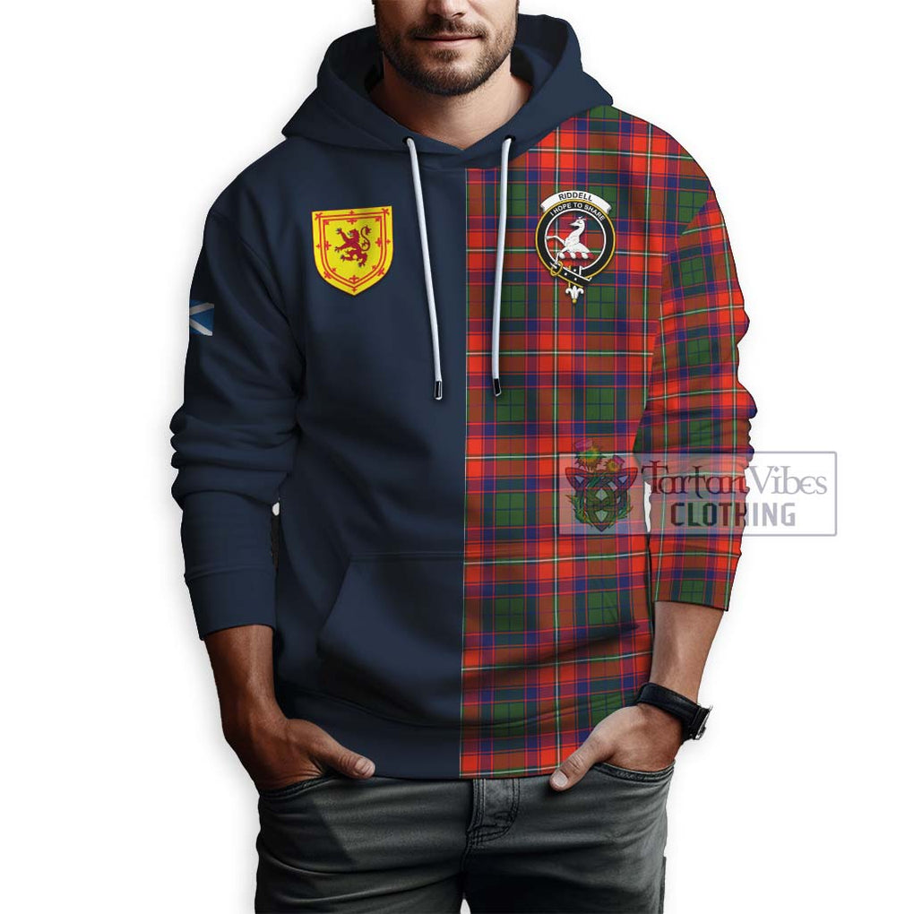 Tartan Vibes Clothing Riddell Tartan Hoodie with Scottish Lion Royal Arm Half Style