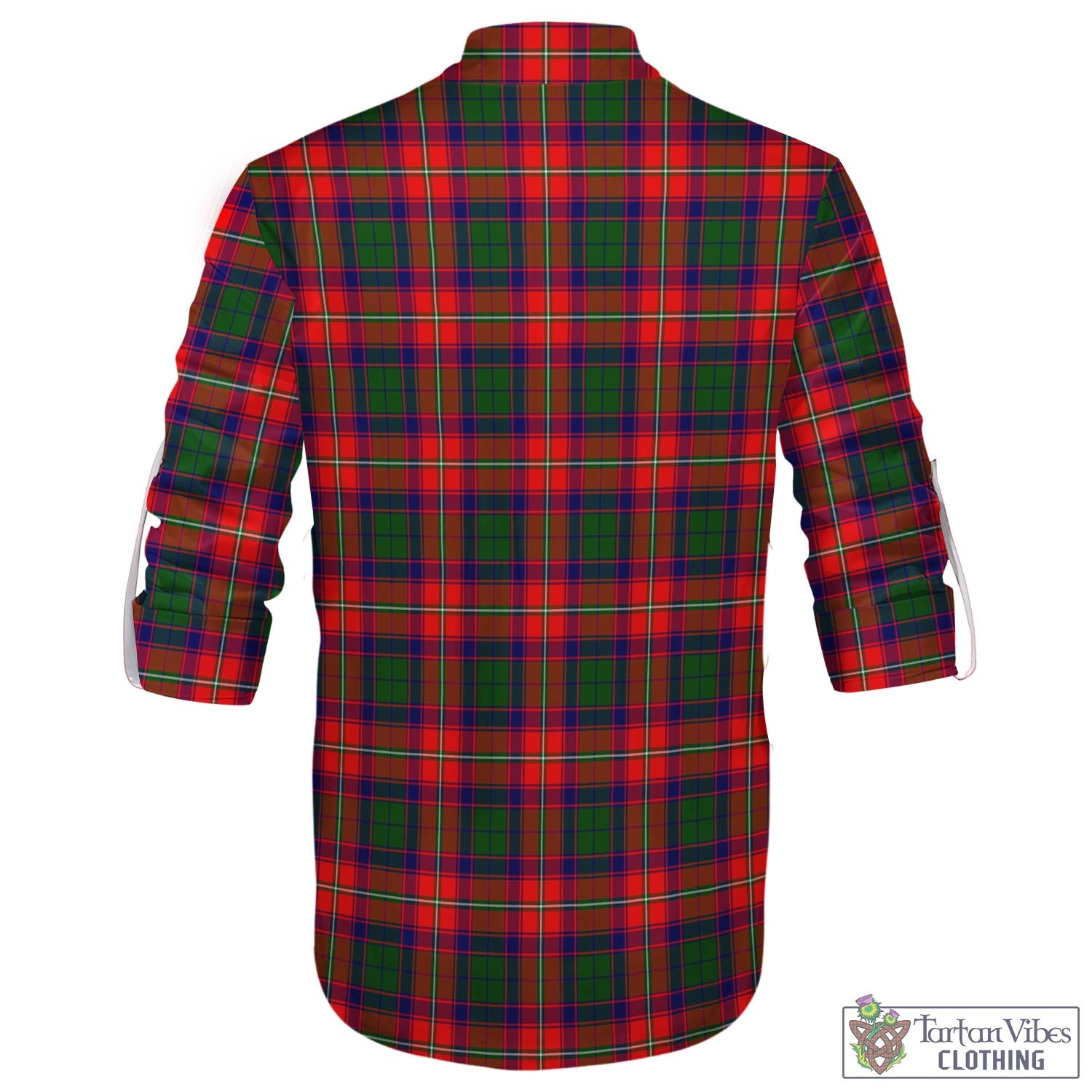 Tartan Vibes Clothing Riddell Tartan Men's Scottish Traditional Jacobite Ghillie Kilt Shirt with Family Crest