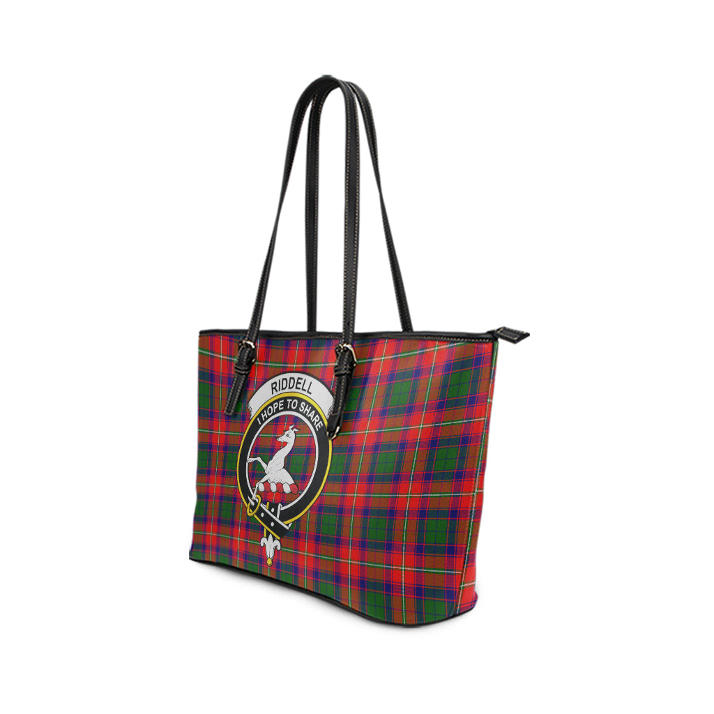 Riddell Tartan Leather Tote Bag with Family Crest - Tartan Vibes Clothing