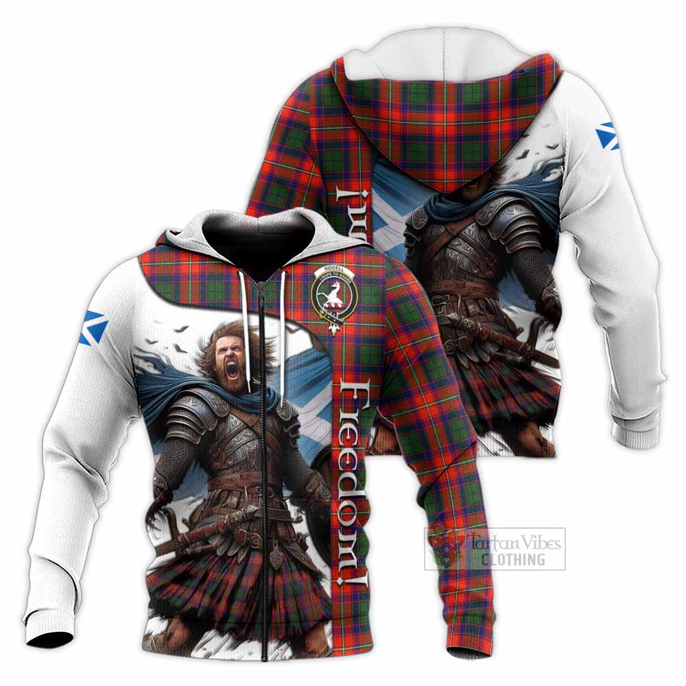 Tartan Vibes Clothing Riddell Crest Tartan Knitted Hoodie Inspired by the Freedom of Scottish Warrior