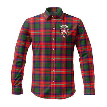 Riddell Tartan Long Sleeve Button Up Shirt with Family Crest