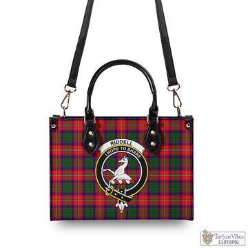 Riddell Tartan Luxury Leather Handbags with Family Crest - Tartan Vibes Clothing