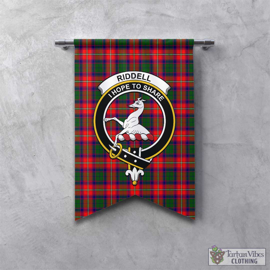 Tartan Vibes Clothing Riddell Tartan Gonfalon, Tartan Banner with Family Crest