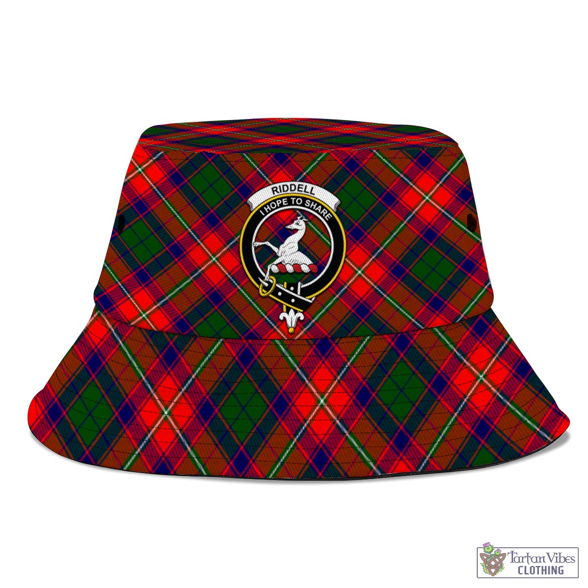 Tartan Vibes Clothing Riddell Tartan Bucket Hat with Family Crest