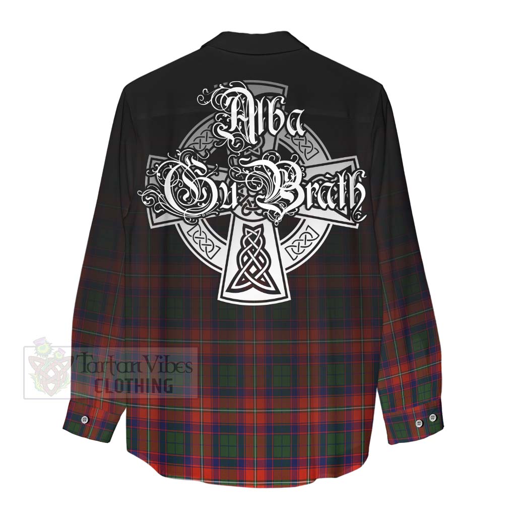 Tartan Vibes Clothing Riddell Tartan Women's Casual Shirt Featuring Alba Gu Brath Family Crest Celtic Inspired