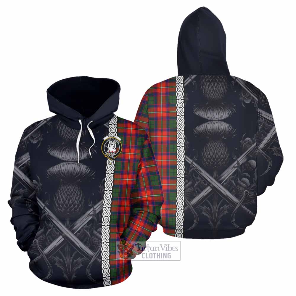 Tartan Vibes Clothing Riddell Tartan Hoodie with Family Crest Cross Sword Thistle Celtic Vibes