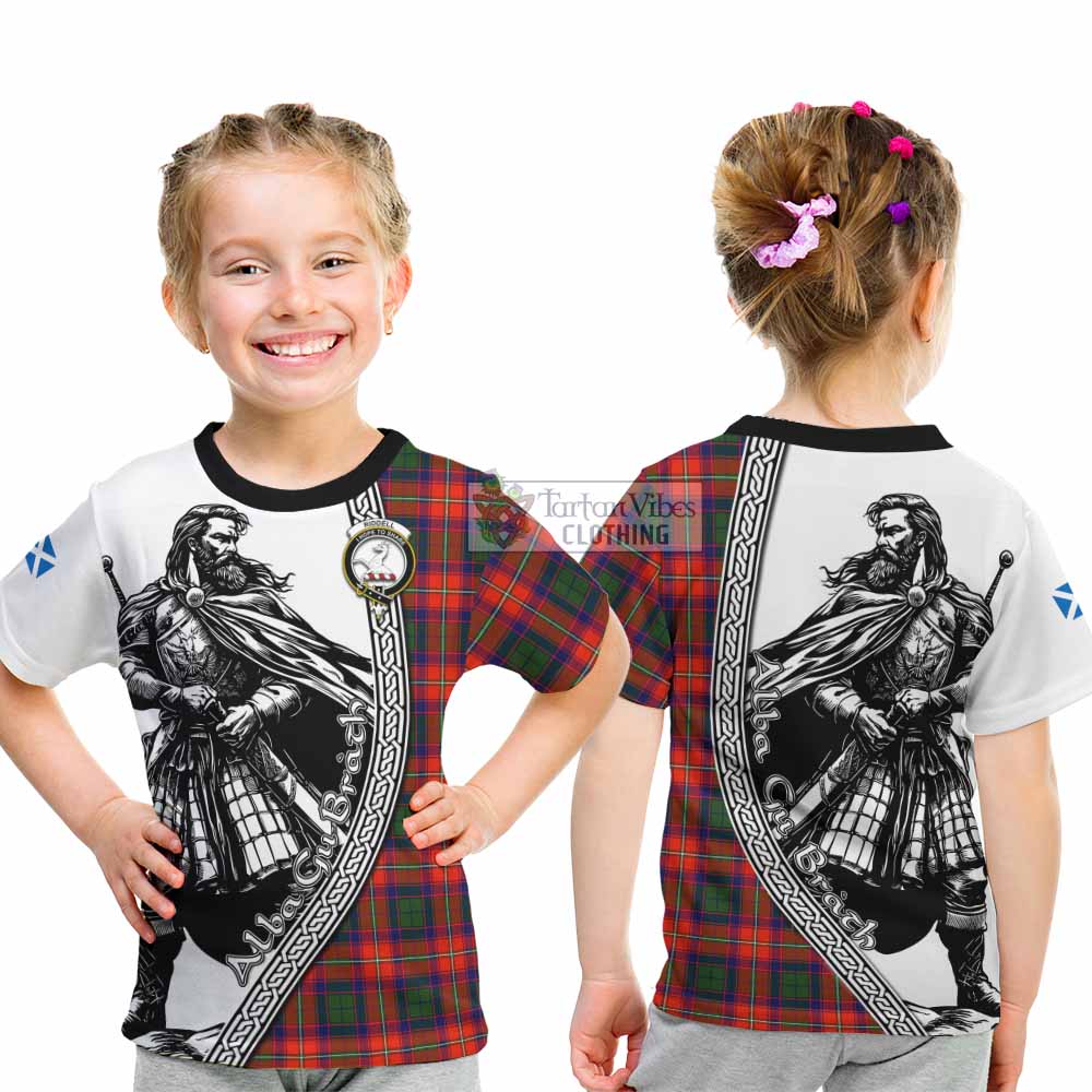 Riddell Tartan Clan Crest Kid T-Shirt with Highlander Warrior Celtic Style