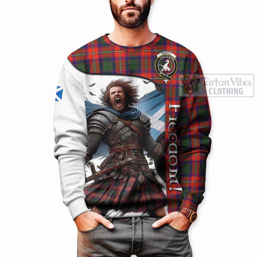 Tartan Vibes Clothing Riddell Crest Tartan Sweatshirt Inspired by the Freedom of Scottish Warrior