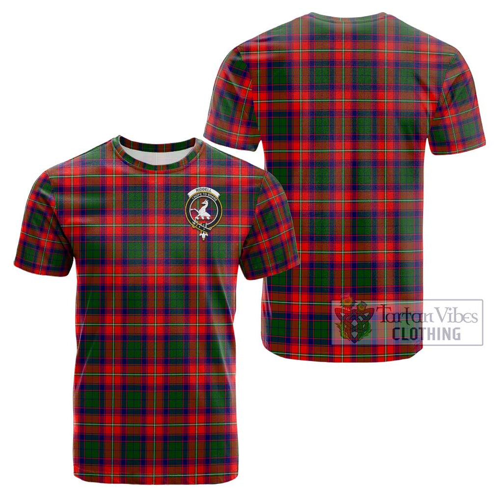 Riddell Tartan Cotton T-Shirt with Family Crest Kid's Shirt - Tartanvibesclothing Shop