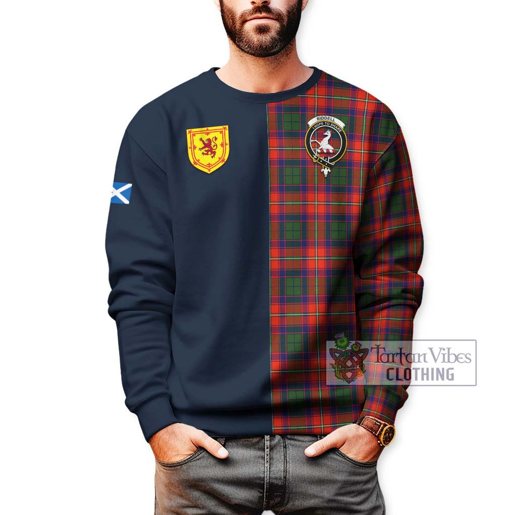 Tartan Vibes Clothing Riddell Tartan Sweatshirt with Scottish Lion Royal Arm Half Style