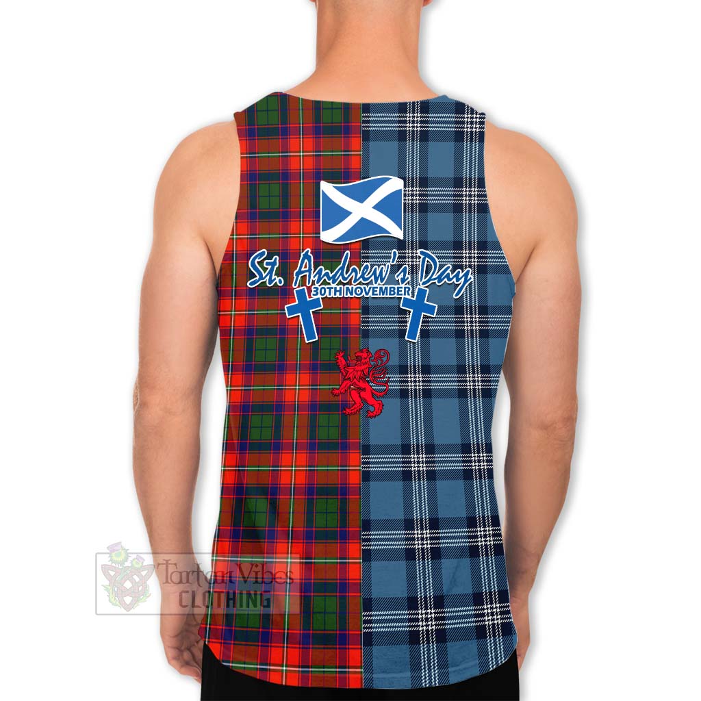 Tartan Vibes Clothing Riddell Tartan Men's Tank Top Happy St. Andrew's Day Half Tartan Style