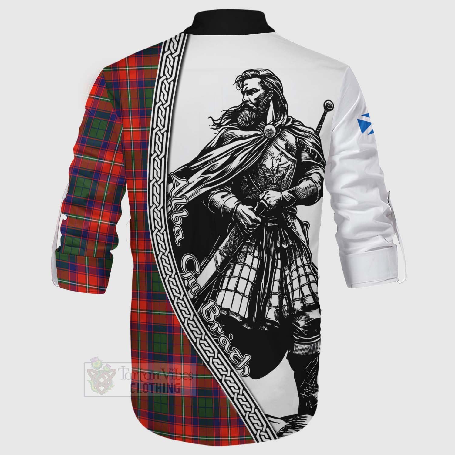 Tartan Vibes Clothing Riddell Tartan Clan Crest Ghillie Kilt Shirt with Highlander Warrior Celtic Style