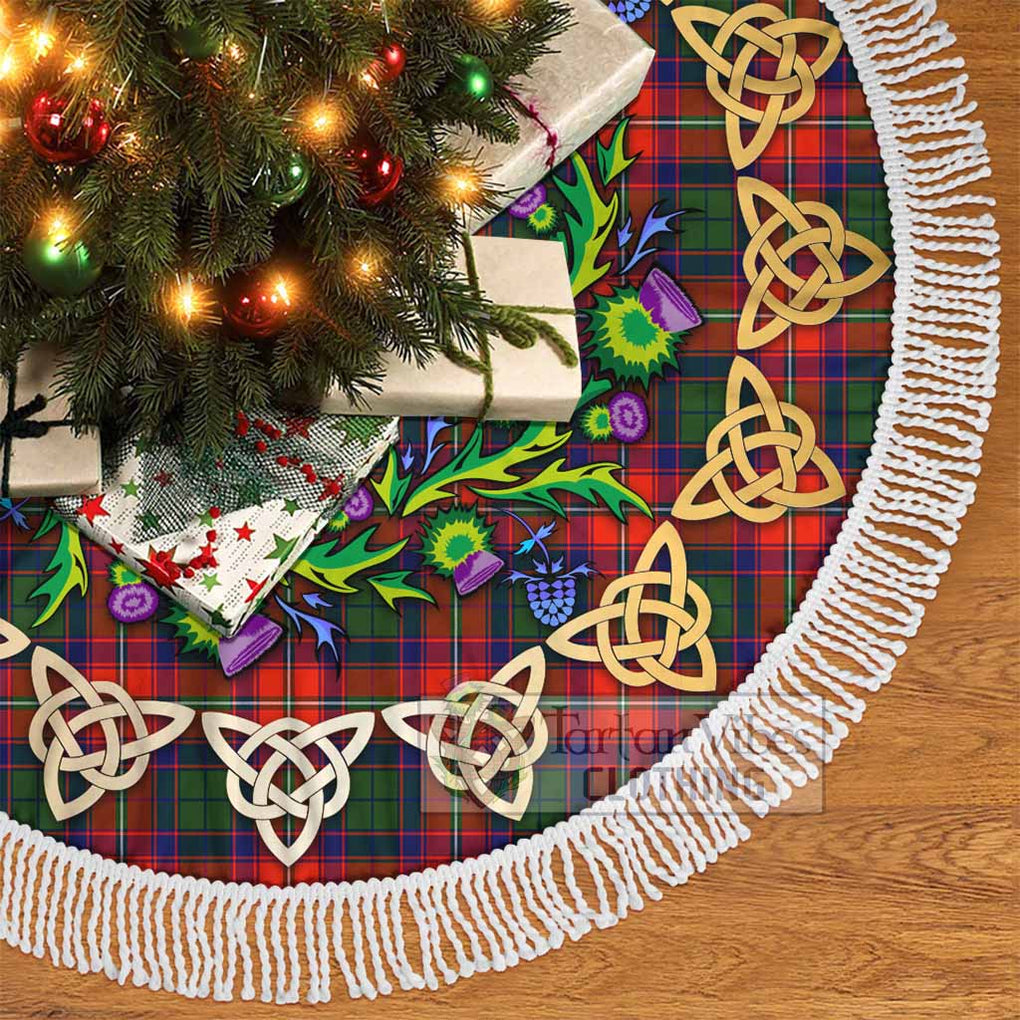 Tartan Vibes Clothing Riddell Tartan Christmas Tree Skirt with Thistle Celtic Knot Style