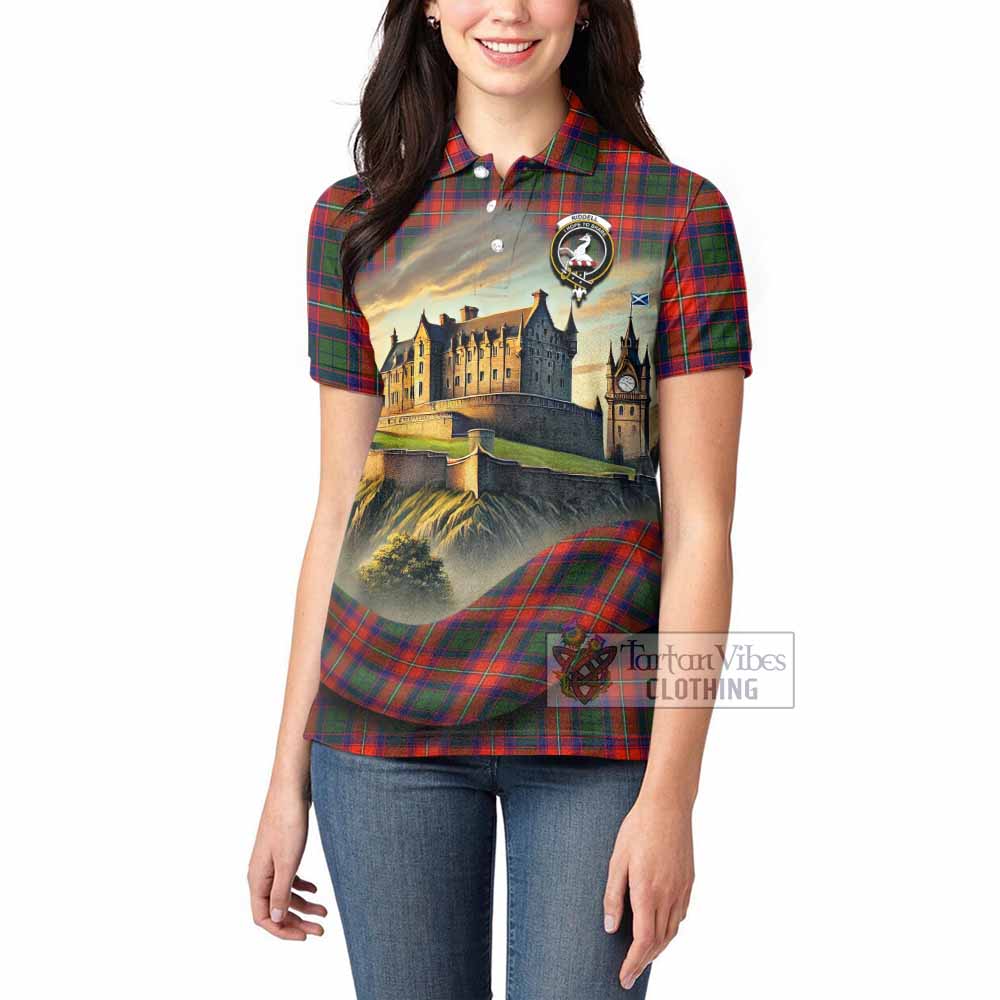 Riddell Tartan Family Crest Women's Polo Shirt with Scottish Ancient Castle Style - Tartan Vibes Clothing
