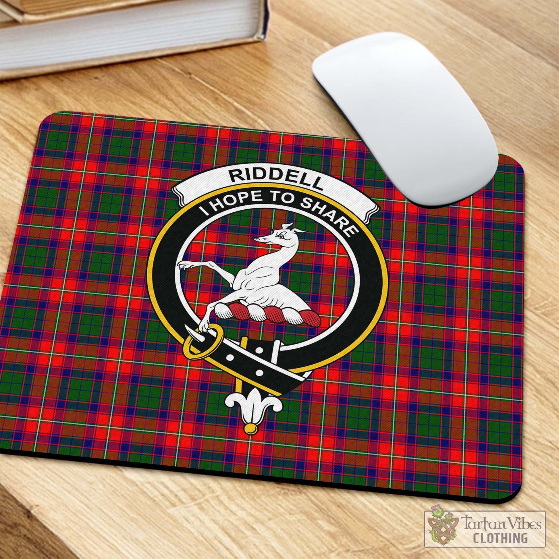 Tartan Vibes Clothing Riddell Tartan Mouse Pad with Family Crest