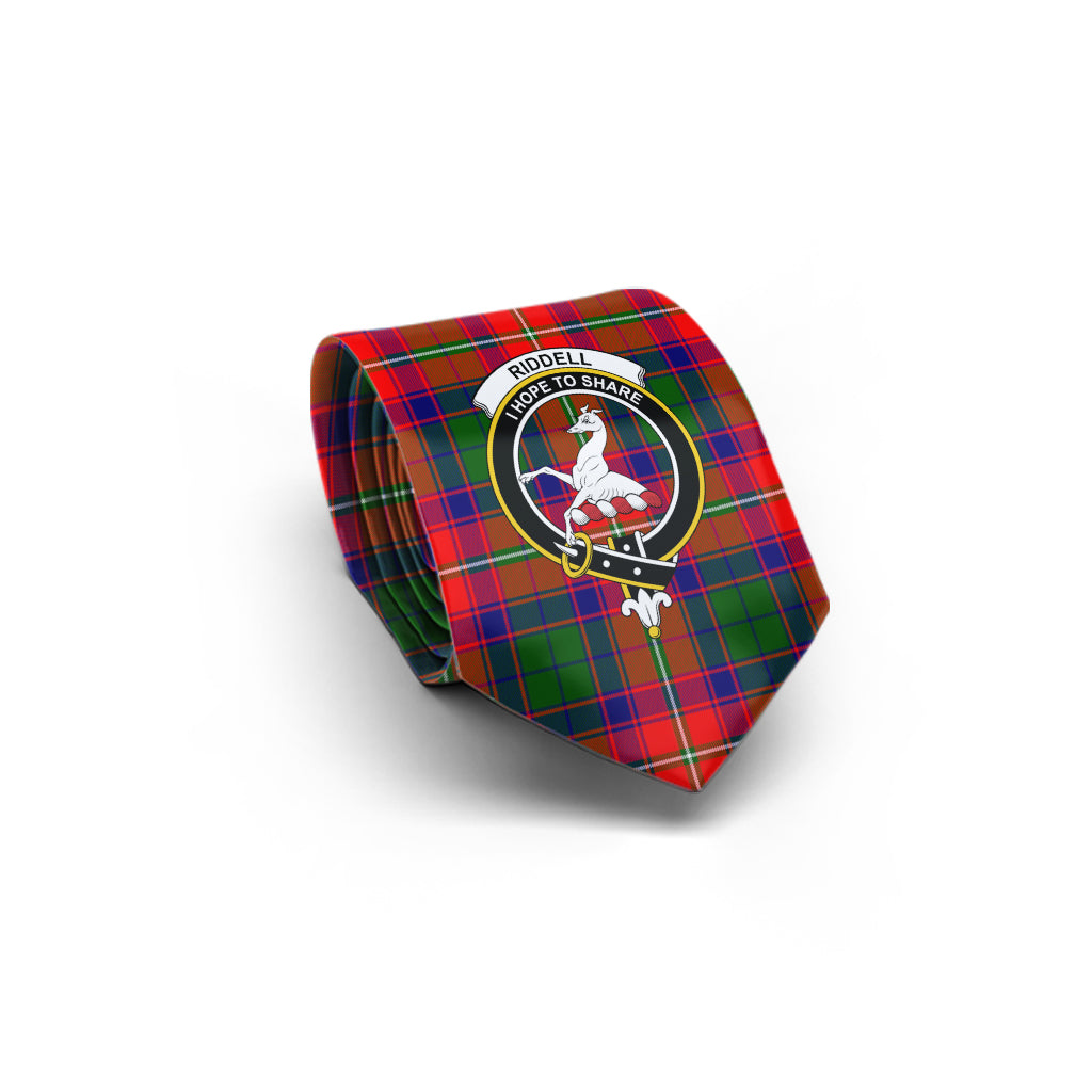 Riddell Tartan Classic Necktie with Family Crest - Tartan Vibes Clothing