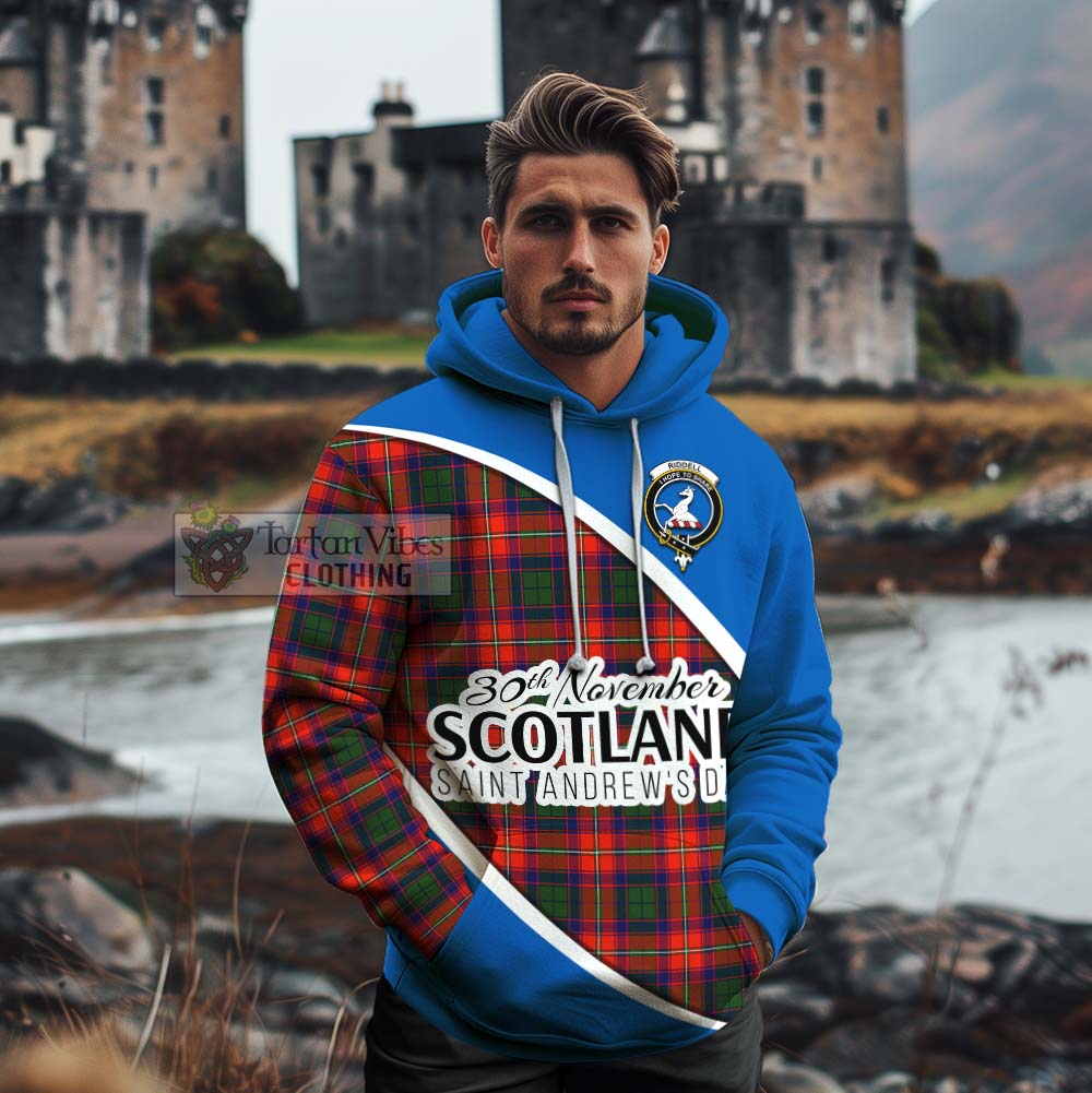 Tartan Vibes Clothing Riddell Family Crest Tartan Cotton Hoodie Celebrate Saint Andrew's Day in Style